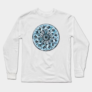 Blue Spot Mandala Long Sleeve T-Shirt